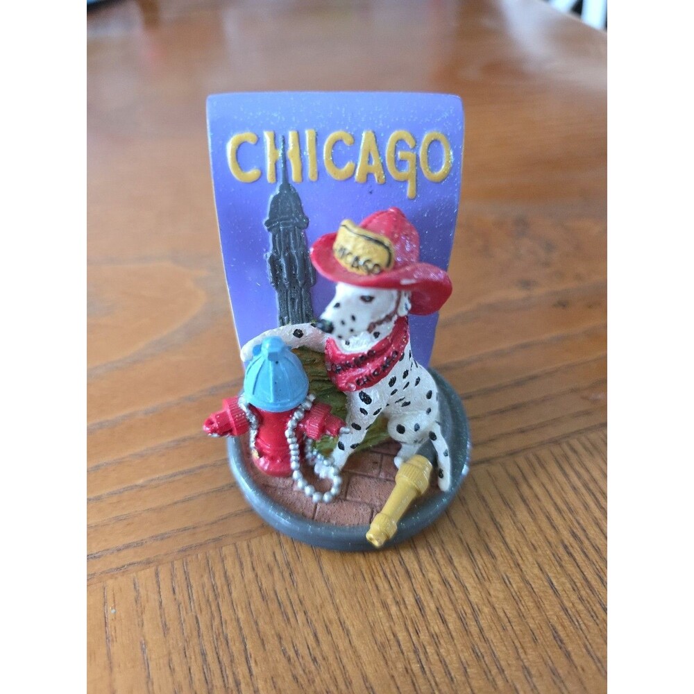 2002 Dalmatian Fire Dept. Dog Chicago Resin 3” Figurine Icing by Clare's Vintage